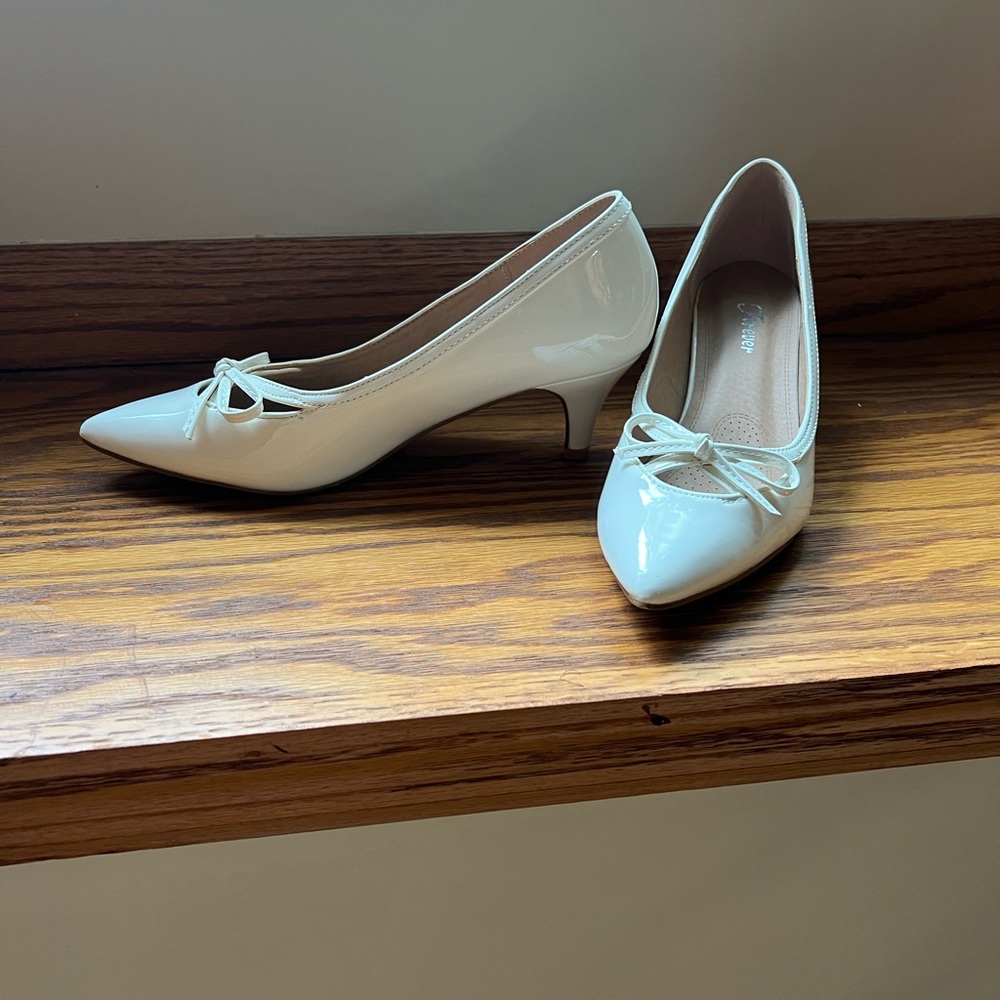 Forever White Kitten Heel Pumps